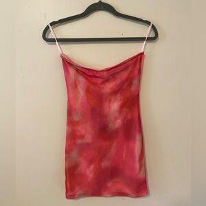Motel Rocks Pink Tube Dress Strapless